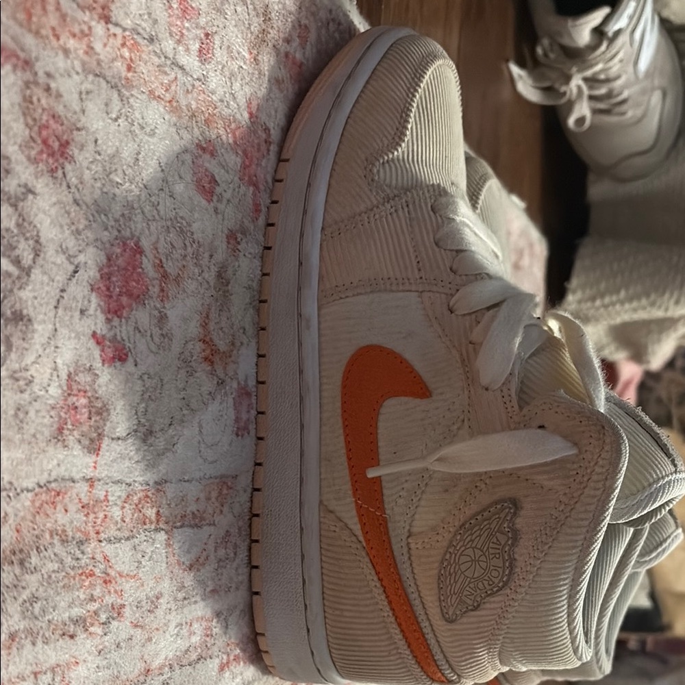 Nike Women's High-Top Sneakers - Cream and Orange